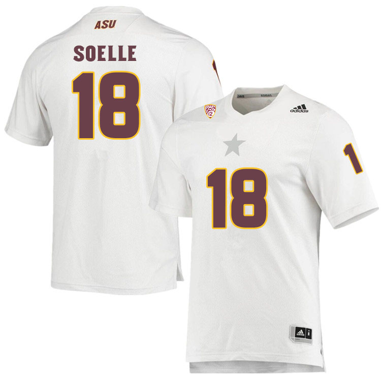 Men #18 Connor SoelleArizona State Sun Devils College Football Jerseys Sale-White